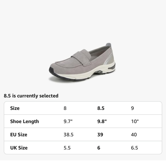 Vionic 23Walk Grey Suede Orthotic Walking Arch Support Comfort Loafer NWOT - Picture 4 of 12